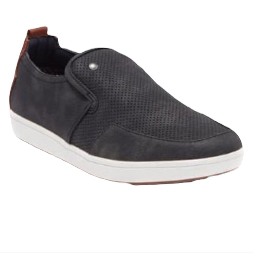 Steve Madden Mens Black Nubuck Suede Felixx Slip On Loafers Shoes Sz 10.5 New